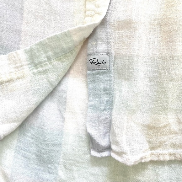 Rails Charli Pastel Buffalo Button Down Shirt Linen Blend - Picture 13 of 16